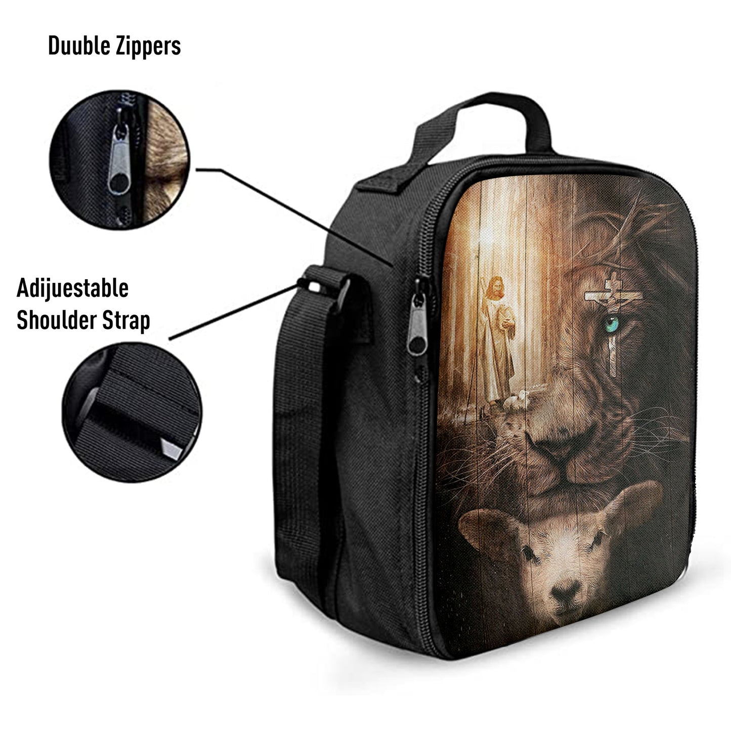 Christian Lunch Bag, Lunch Bag, Jesus Lion & Lamb Lunch Bag, Jesus Lunch Bag, Lunch Bags For Adults