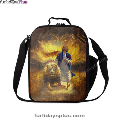 Christian Lunch Bag, Lunch Bag, Jesus Lion & Lamb Lunch Bag, Lunch Bags For Adults