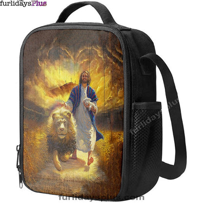 Christian Lunch Bag, Lunch Bag, Jesus Lion & Lamb Lunch Bag, Lunch Bags For Adults