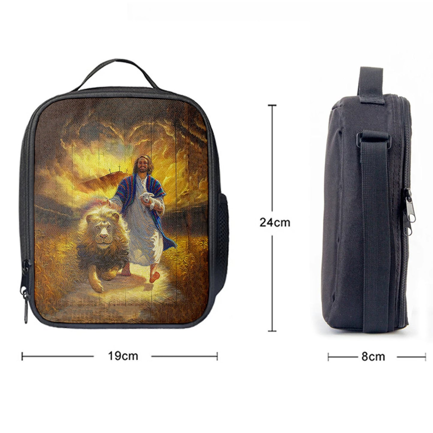 Christian Lunch Bag, Lunch Bag, Jesus Lion & Lamb Lunch Bag, Lunch Bags For Adults