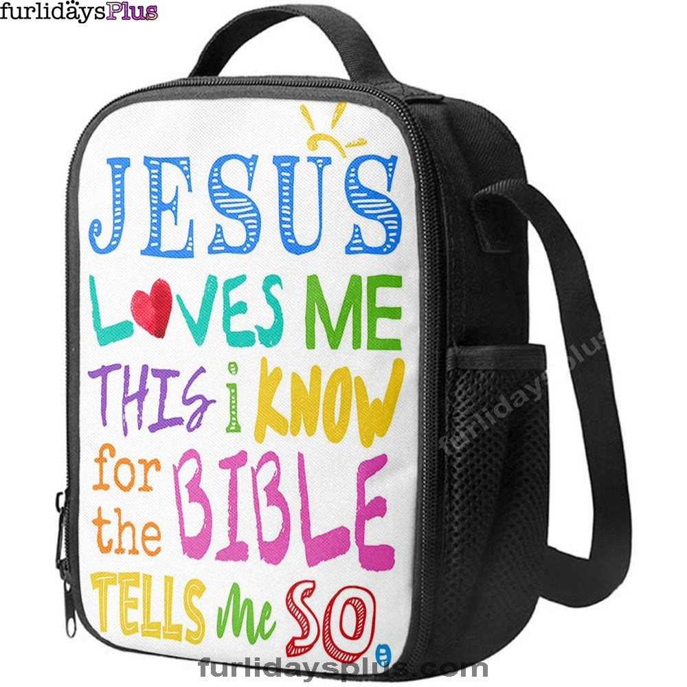 Christian Lunch Bag, Lunch Bag, Jesus Loves Me Lunch Bag Print, Lunch Bags For Adults