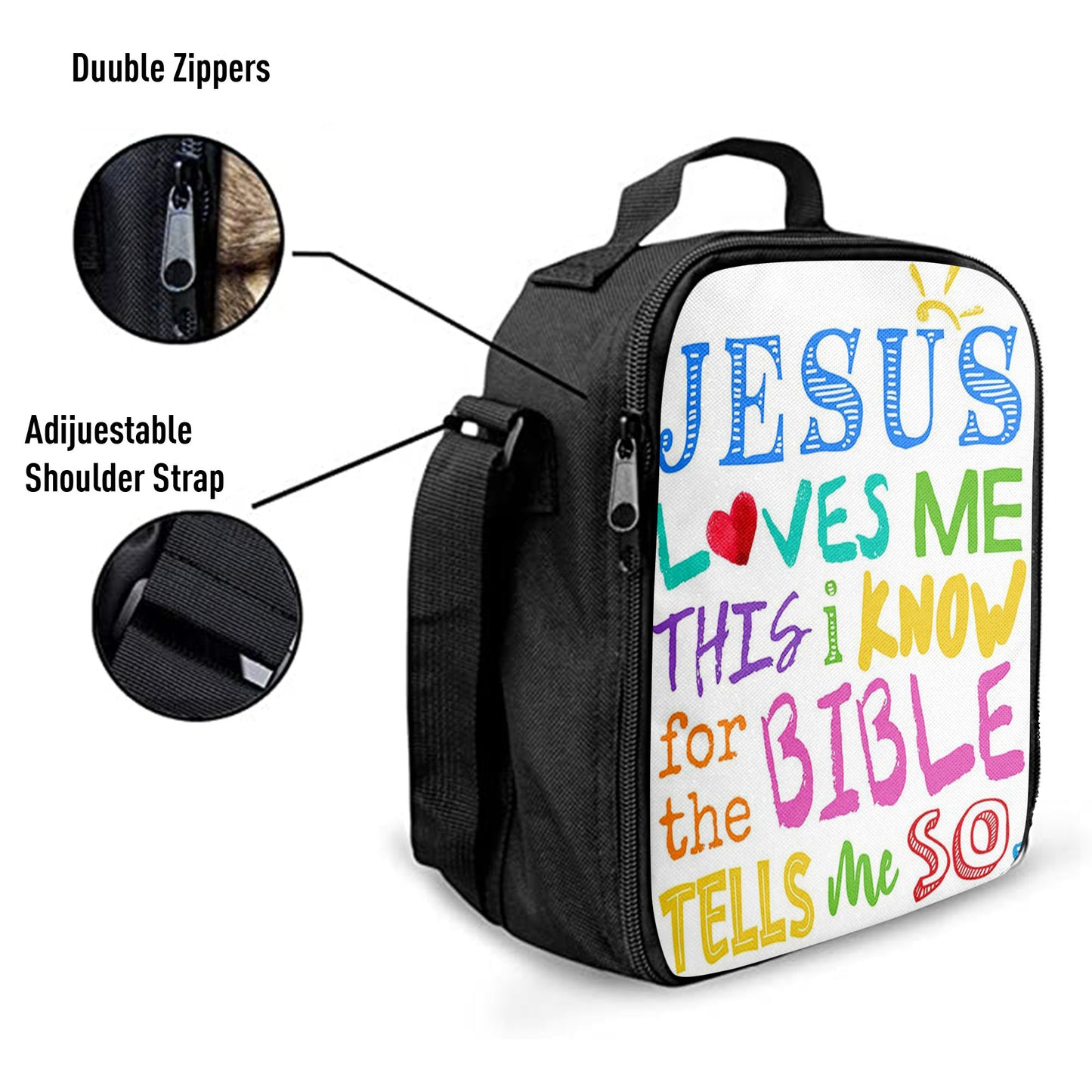 Christian Lunch Bag, Lunch Bag, Jesus Loves Me Lunch Bag Print, Lunch Bags For Adults