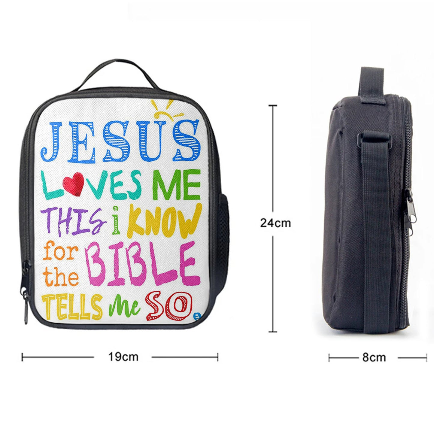 Christian Lunch Bag, Lunch Bag, Jesus Loves Me Lunch Bag Print, Lunch Bags For Adults