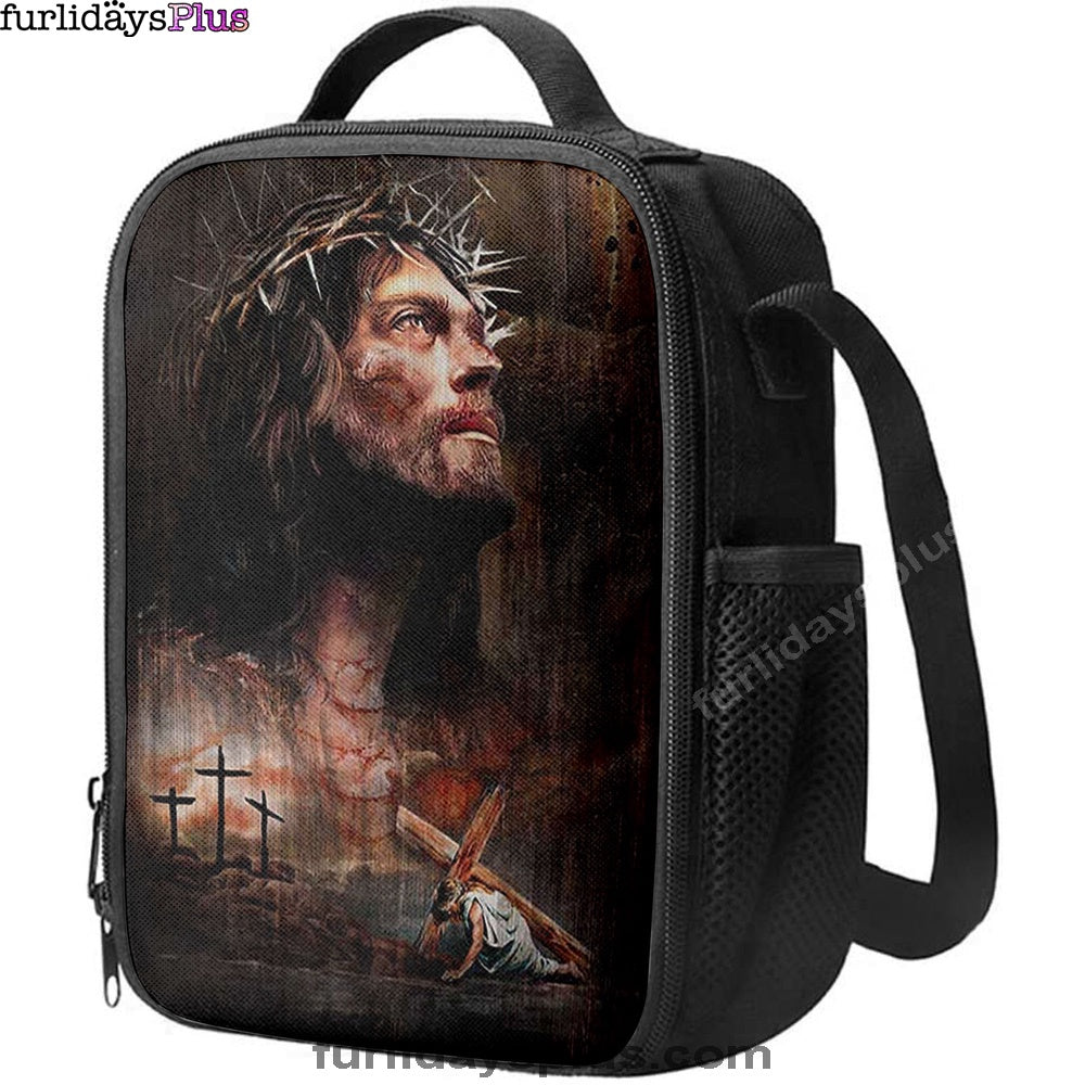 Christian Lunch Bag, Lunch Bag, Jesus On The Cross Crown Of Thorn Lunchbag, Life Of Jesus Lunch Bag, Lunch Bags For Adults