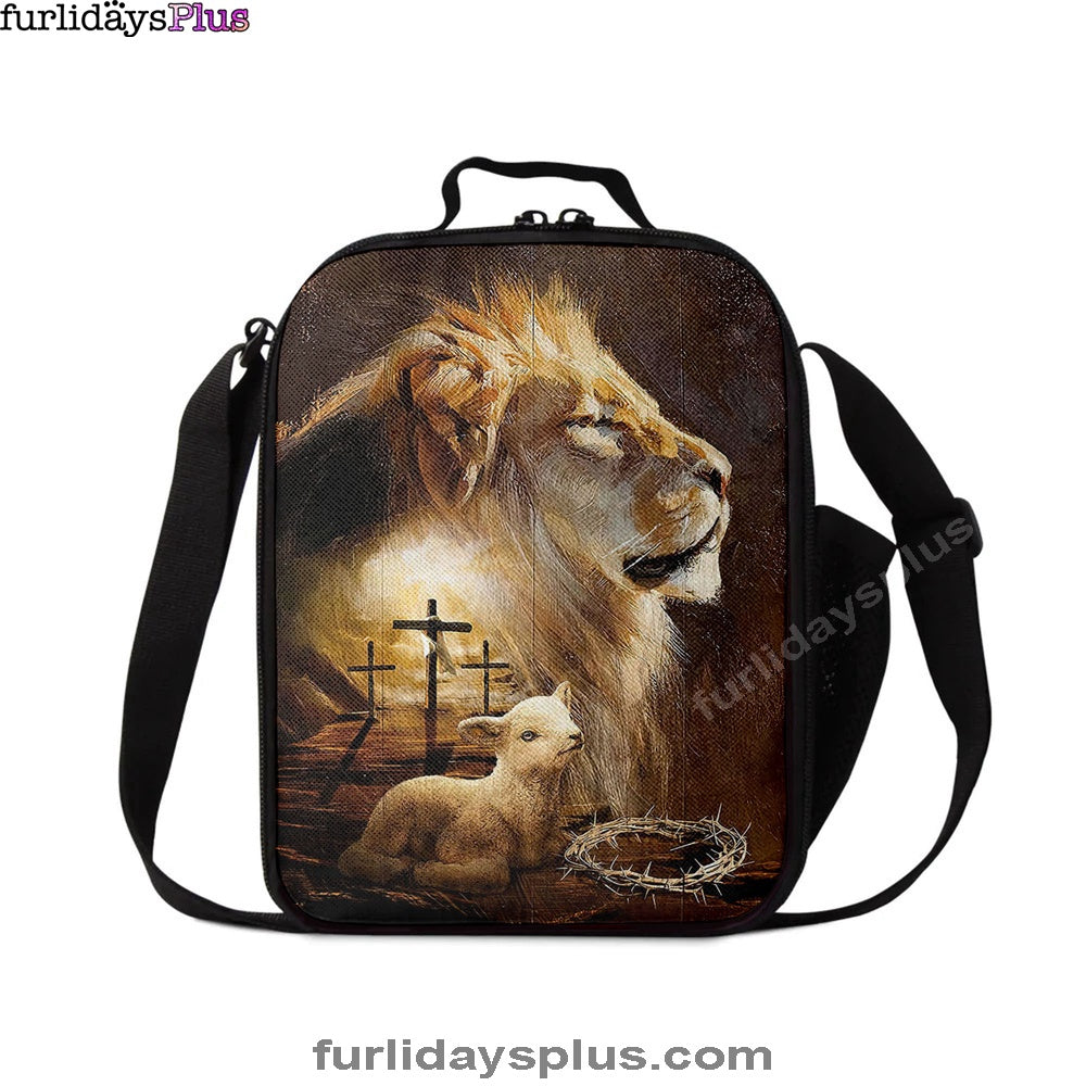 Christian Lunch Bag, Lunch Bag, Jesus On The Cross Lamb Lionofjudah Lunchbag, Lunch Bags For Adults