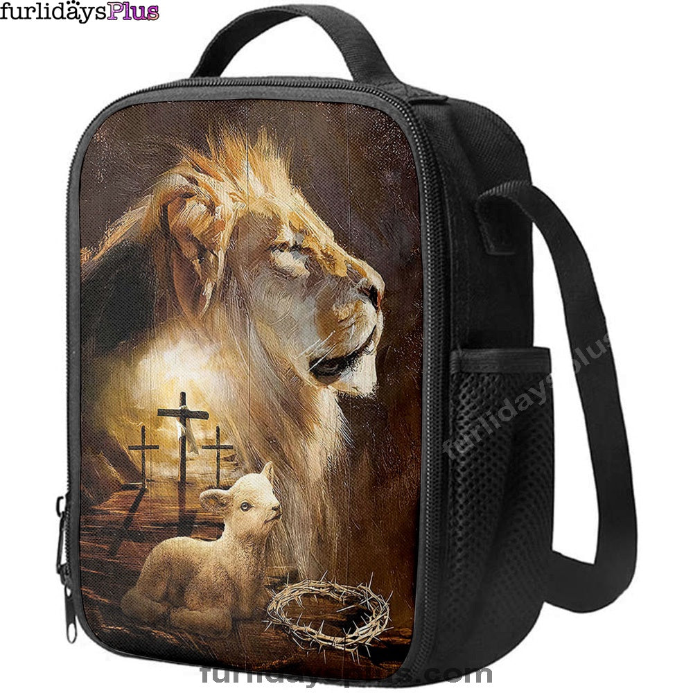 Christian Lunch Bag, Lunch Bag, Jesus On The Cross Lamb Lionofjudah Lunchbag, Lunch Bags For Adults