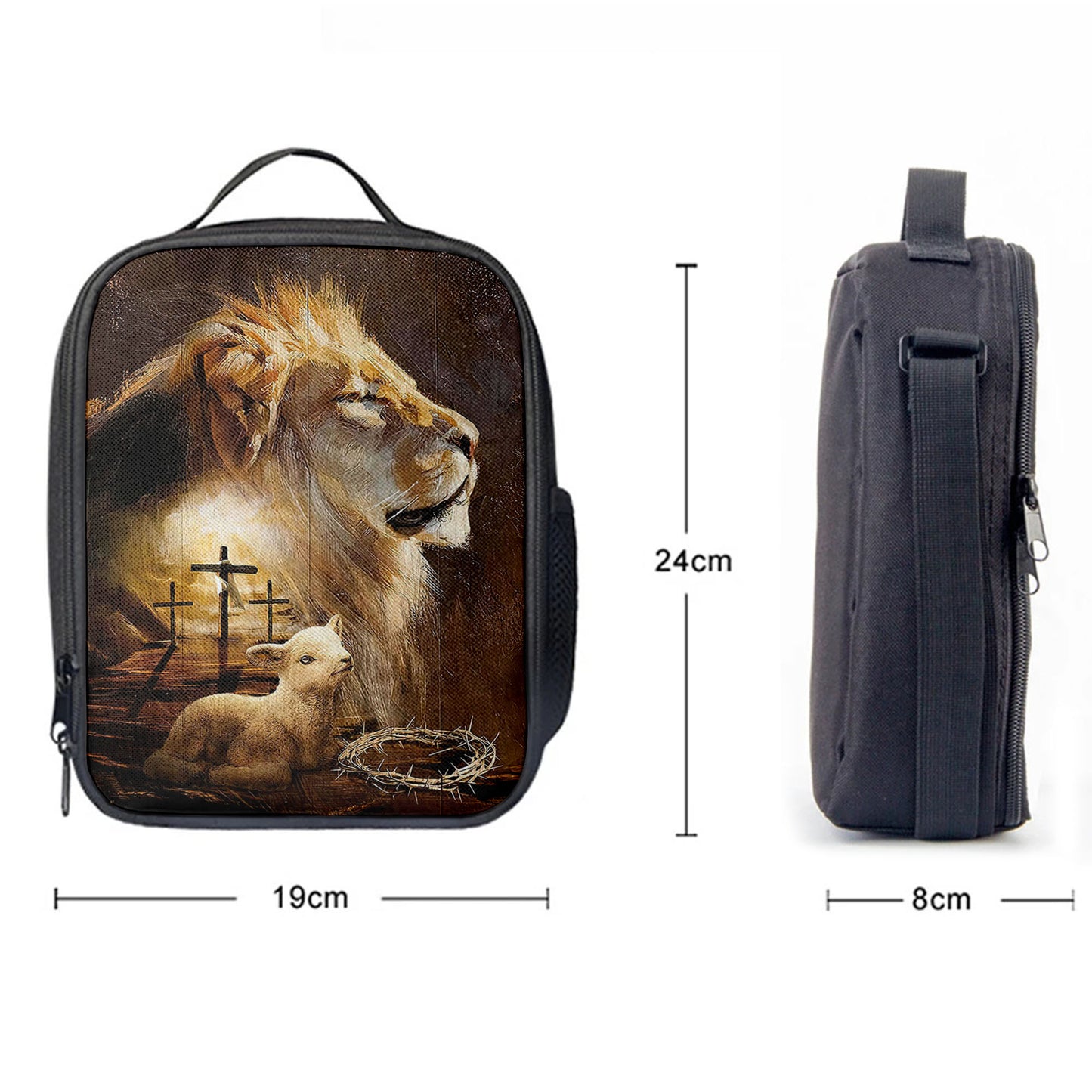 Christian Lunch Bag, Lunch Bag, Jesus On The Cross Lamb Lionofjudah Lunchbag, Lunch Bags For Adults