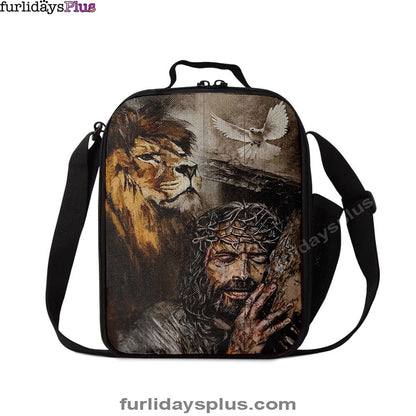 Christian Lunch Bag, Lunch Bag, Jesus On The Cross Lion Amazing Dove Lunchbag, Lunch Bags For Adults