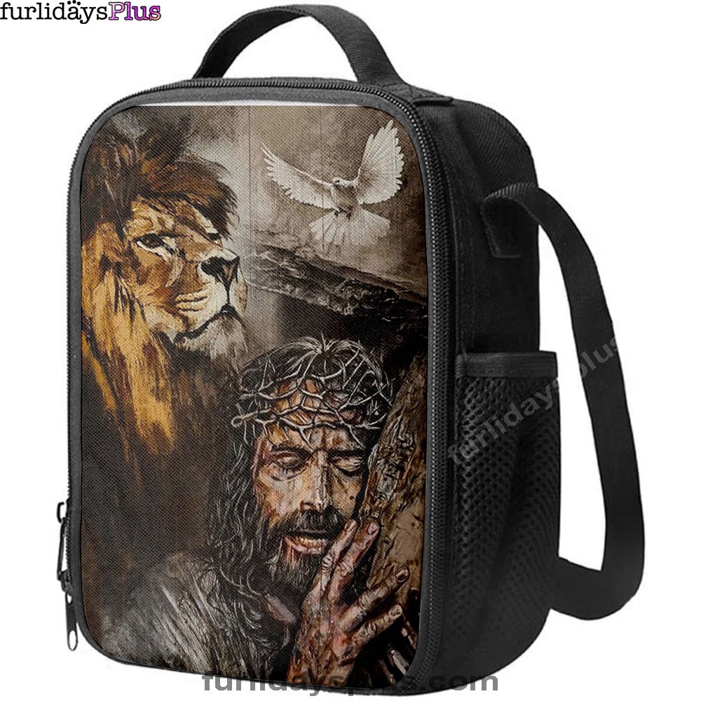 Christian Lunch Bag, Lunch Bag, Jesus On The Cross Lion Amazing Dove Lunchbag, Lunch Bags For Adults