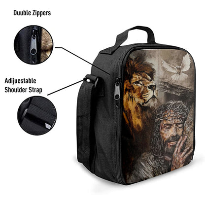 Christian Lunch Bag, Lunch Bag, Jesus On The Cross Lion Amazing Dove Lunchbag, Lunch Bags For Adults