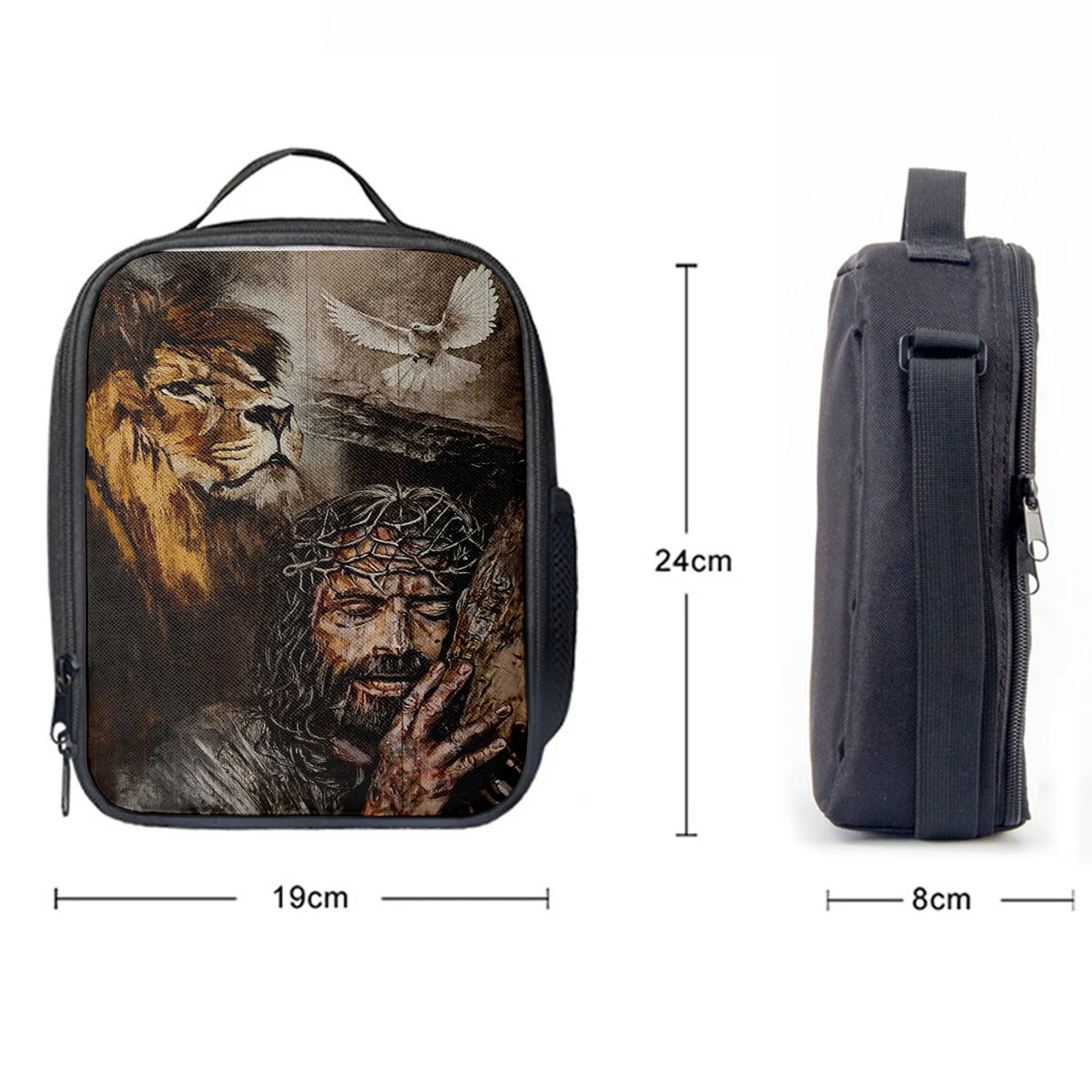 Christian Lunch Bag, Lunch Bag, Jesus On The Cross Lion Amazing Dove Lunchbag, Lunch Bags For Adults