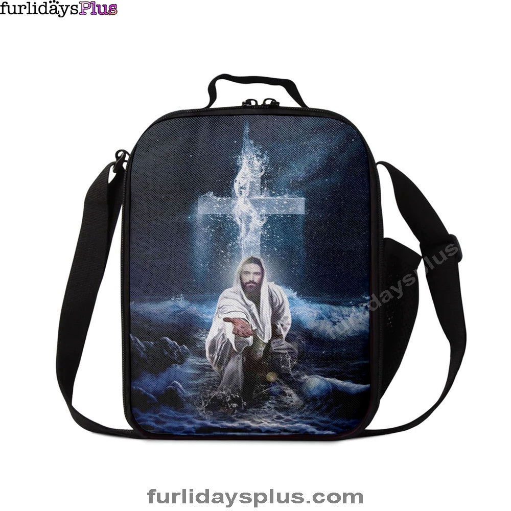 Christian Lunch Bag, Lunch Bag, Jesus Outstretched Hands Saves Lunch Bag, Lunch Bags For Adults