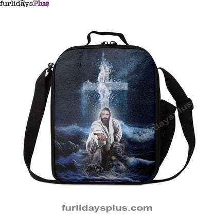 Christian Lunch Bag, Lunch Bag, Jesus Outstretched Hands Saves Lunch Bag, Lunch Bags For Adults