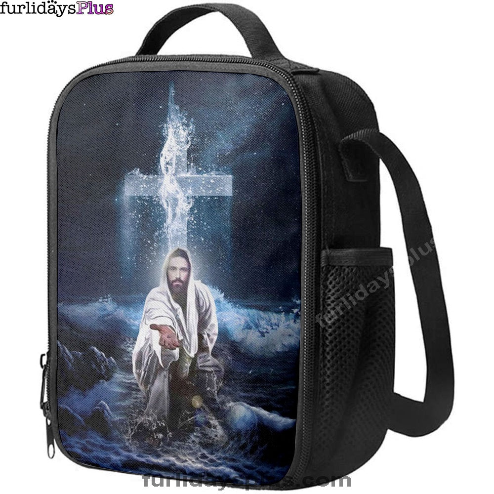 Christian Lunch Bag, Lunch Bag, Jesus Outstretched Hands Saves Lunch Bag, Lunch Bags For Adults
