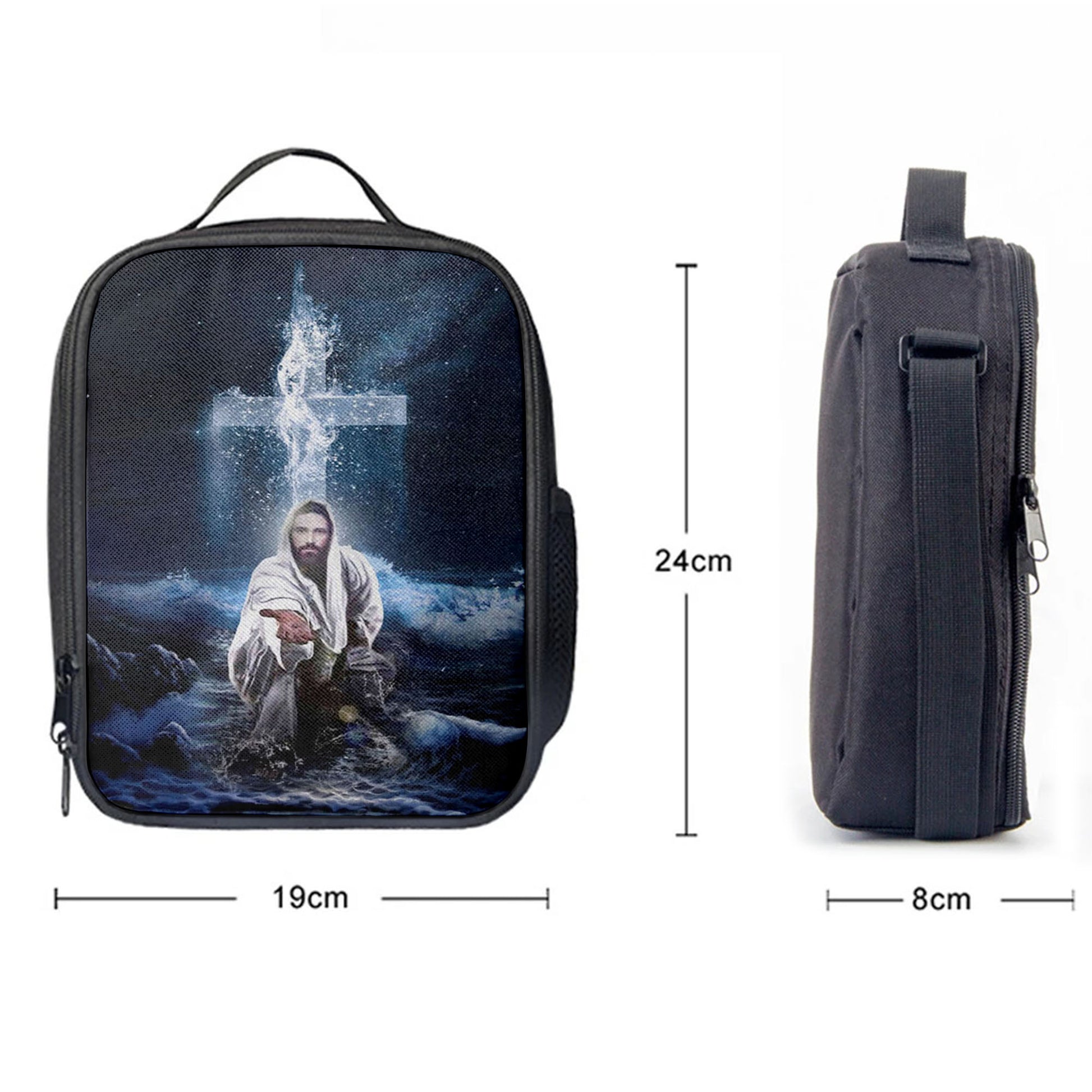 Christian Lunch Bag, Lunch Bag, Jesus Outstretched Hands Saves Lunch Bag, Lunch Bags For Adults