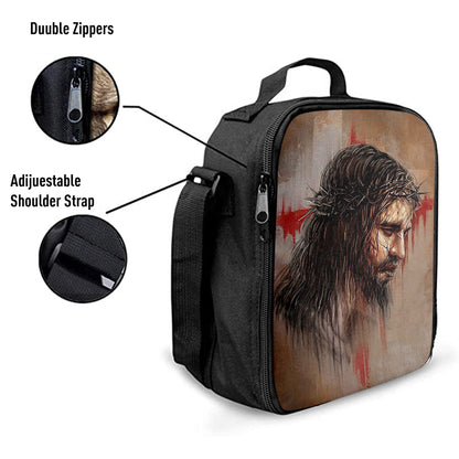 Christian Lunch Bag, Lunch Bag, Jesus Paid It All Thorn Of Crown Lunchbag, Christian Art, Lunch Bags For Adults