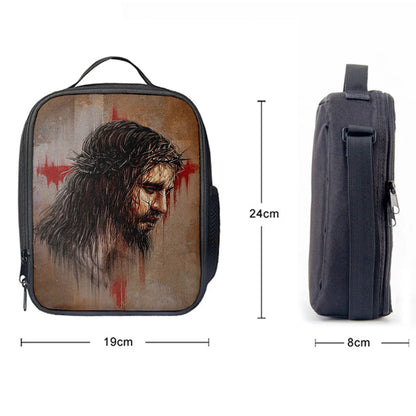 Christian Lunch Bag, Lunch Bag, Jesus Paid It All Thorn Of Crown Lunchbag, Christian Art, Lunch Bags For Adults