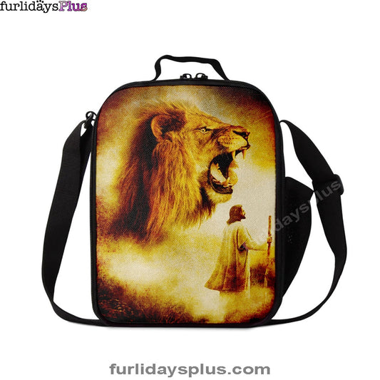 Christian Lunch Bag, Lunch Bag, Jesus Painting Lion Lunchbag, Lunch Bags For Adults