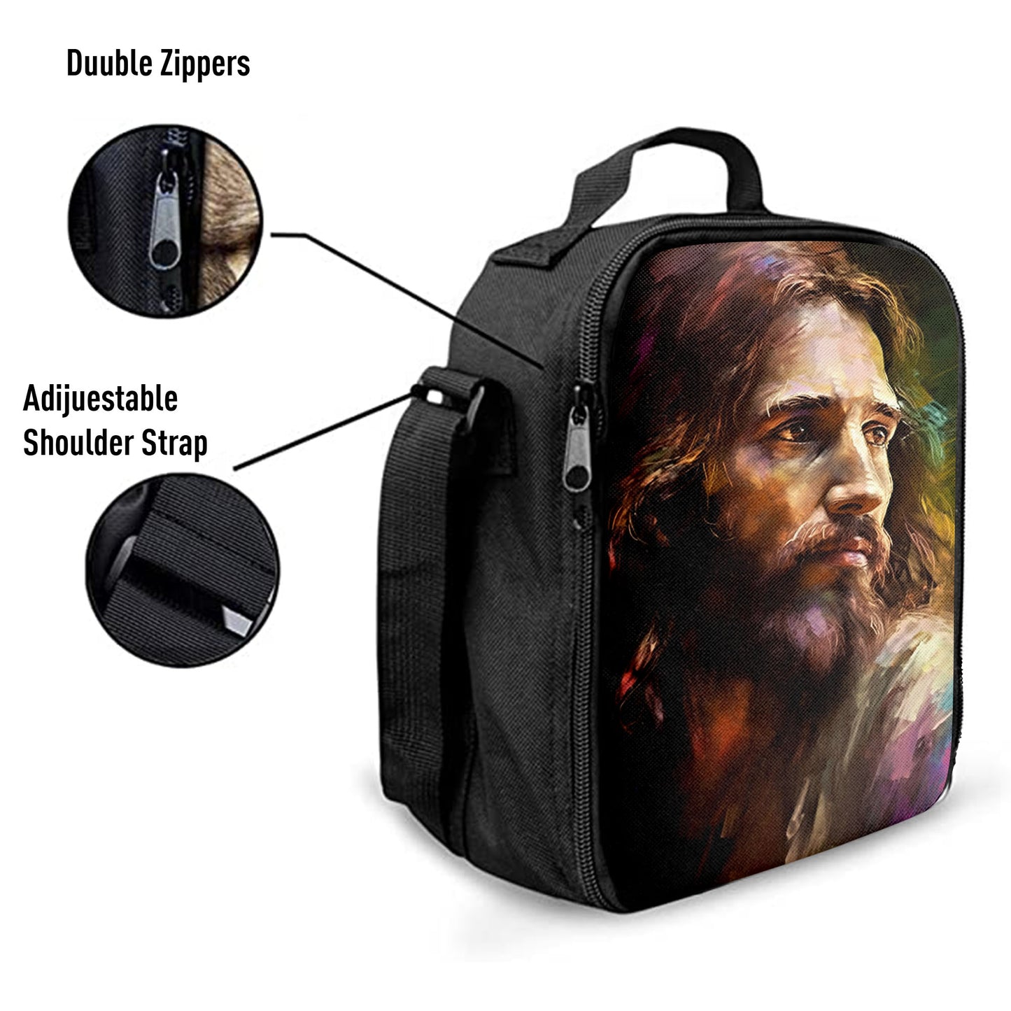 Christian Lunch Bag, Lunch Bag, Jesus Painting Lunchbag, Lunch Bags For Adults