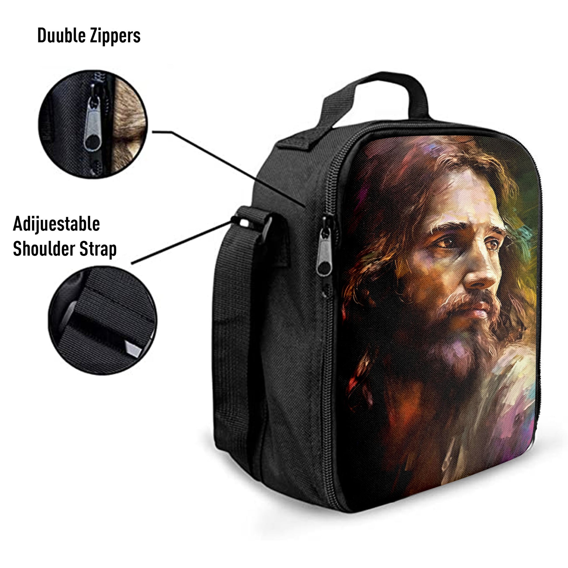 Christian Lunch Bag, Lunch Bag, Jesus Painting Lunchbag, Lunch Bags For Adults