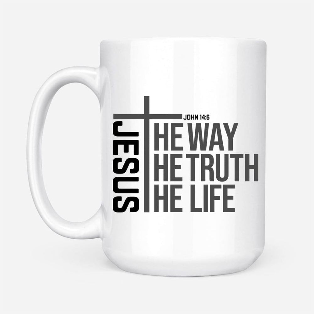 Christian Mug, Christian Coffee Mug, Jesus The Way The Truth The Life, Religious Coffee Mugs, Scripture Coffee Mugs