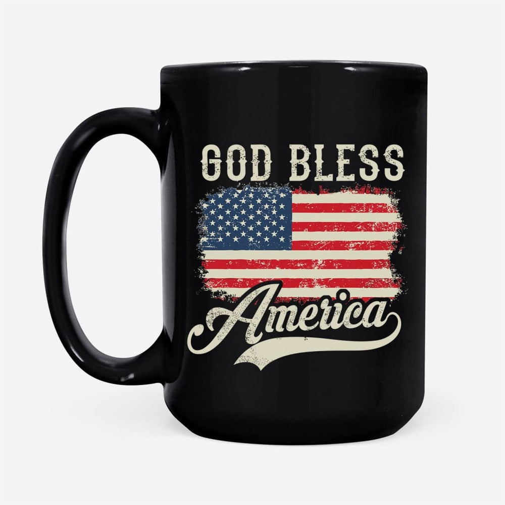 Christian Mug, Christian Patriotic Coffee Mug American Flag God Bless America, Religious Coffee Mugs, Scripture Coffee Mugs