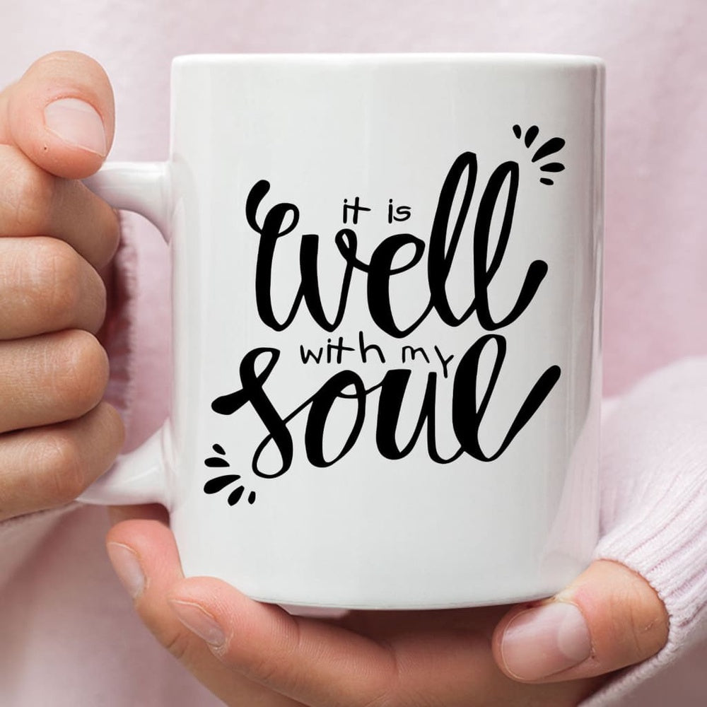 Christian Mug, It Well With My Soul Christian Coffee Mug, Religious Coffee Mugs, Scripture Coffee Mugs