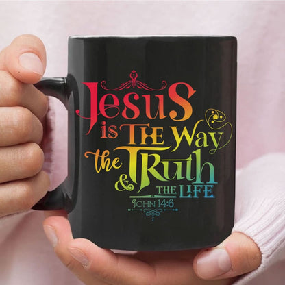Christian Mug, Jesus Is The Way The Truth And The Life John 146 Coffee Mug, Religious Coffee Mugs, Scripture Coffee Mugs