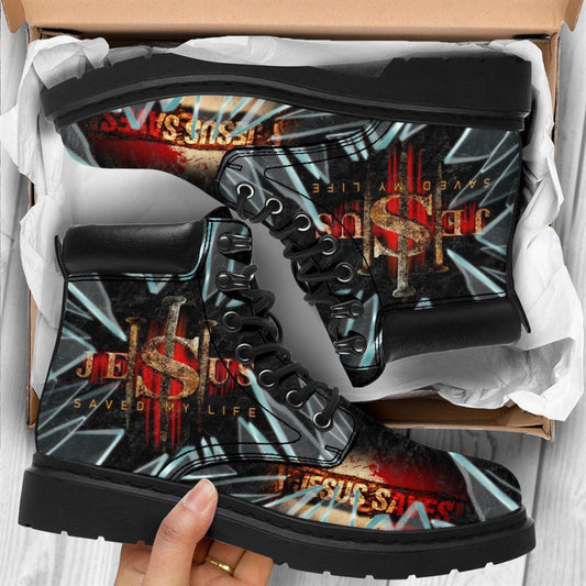 Christian Shoes, Christian Boots, Christian Saved My Life Print Boots, Jesus Shoes, Jesus Boots
