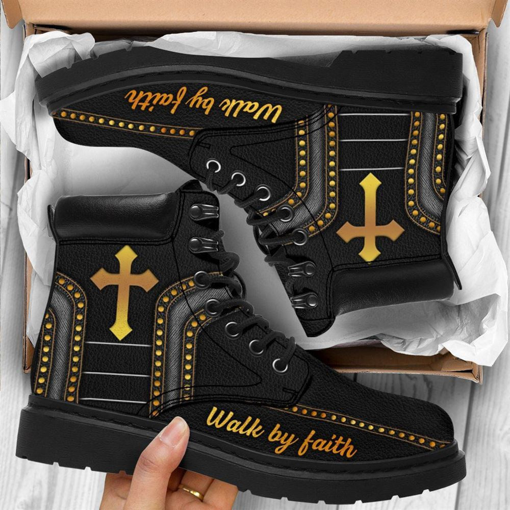 Christian Shoes, Christian Boots, Christian Walk By Faith Print Boots, Jesus Shoes, Jesus Boots