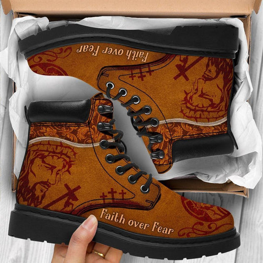Christian Shoes, Christian Boots, Faith Over Fear Christian Boots, Jesus Shoes, Jesus Boots