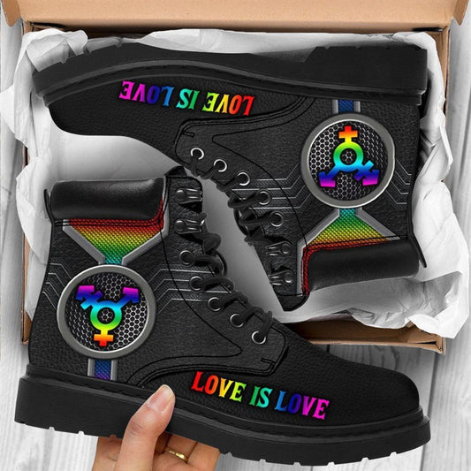 Christian Shoes, Christian Boots, LGBT Love Is Love Art Boots, Jesus Shoes, Jesus Boots