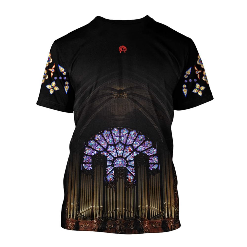 Christian T Shirt, Cathedrals Stained Glass Windows Christian 3D T-Shirt, Religious Shirts