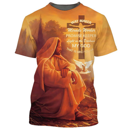 Christian T Shirt, Way Maker Miracle Worker Promise Keepers All Over Print T-Shirt, Religious Shirts