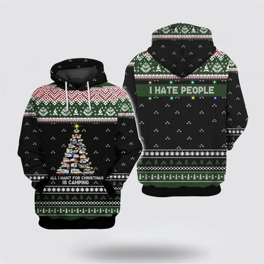 Christmas 3D Hoodie, All I Want Ugly Christmas All Over Print 3D Hoodie