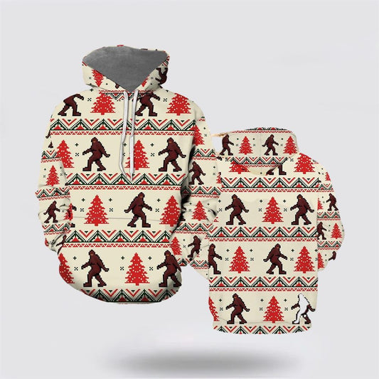 Christmas 3D Hoodie, Amazing Bigfoot All Over Print 3D Hoodie