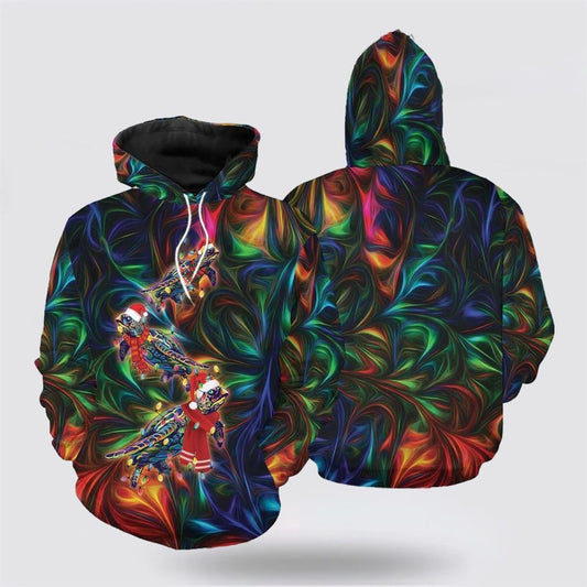 Christmas 3D Hoodie, Awesome Turtle Christmas All Over Print 3D Hoodie
