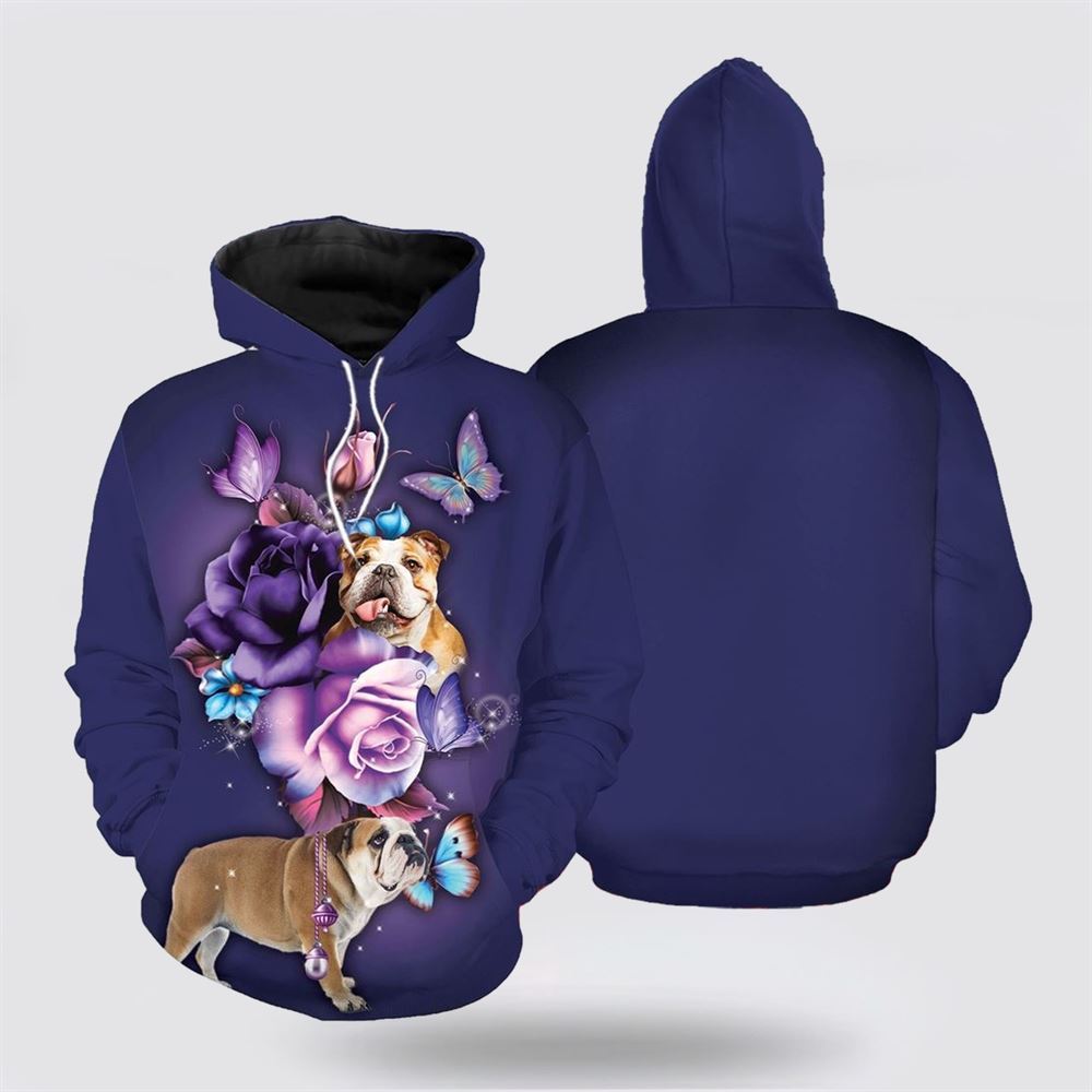 Christmas 3D Hoodie, Bulldog Magical All Over Print 3D Hoodie