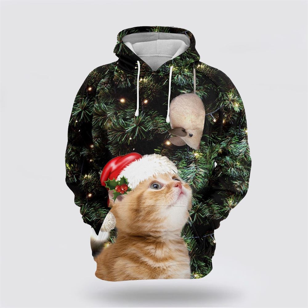 Christmas 3D Hoodie, Cat Christmas All Over Print 3D Hoodie