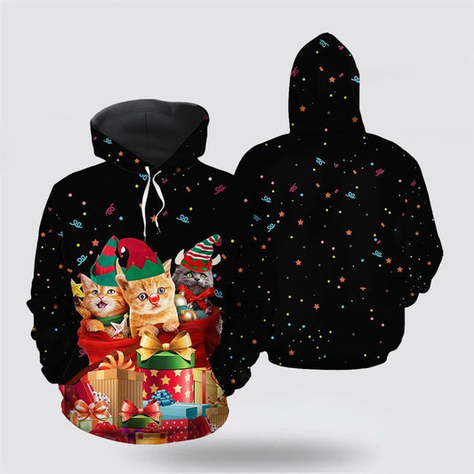 Christmas 3D Hoodie, Cat Gift Xmas All Over Print 3D Hoodie