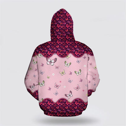 Christmas 3D Hoodie, Cute Cat Butterfly All Over Print 3D Hoodie