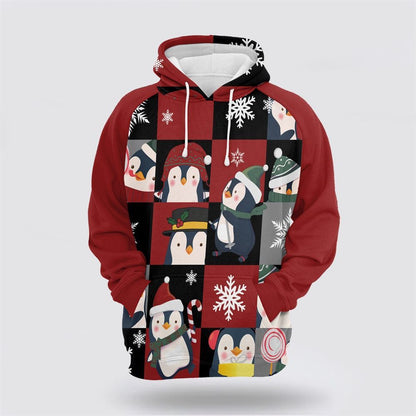 Christmas 3D Hoodie, Cute Penguin Christmas All Over Print 3D Hoodie