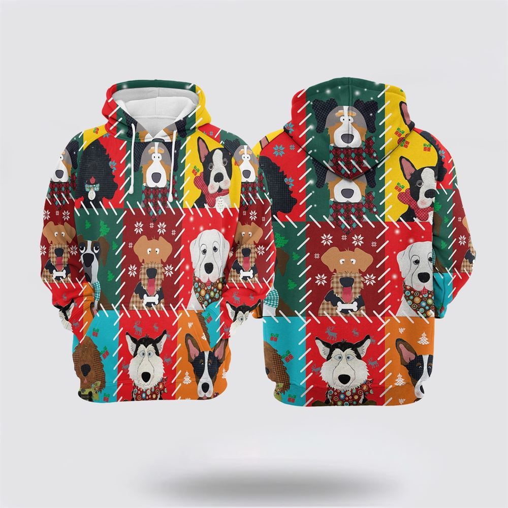 Christmas 3D Hoodie, Dog Lover Christmas All Over Print 3D Hoodie