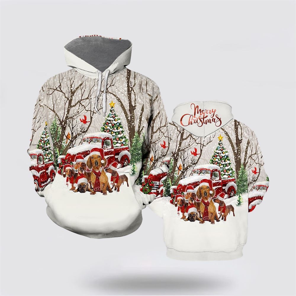 Christmas 3D Hoodie, Dog Merry Christmas All Over Print 3D Hoodie