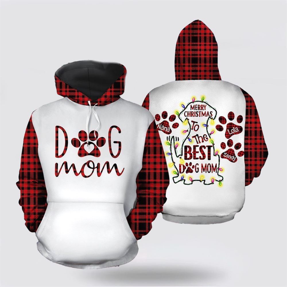 Christmas 3D Hoodie, Dog Mom Christmas All Over Print 3D Hoodie