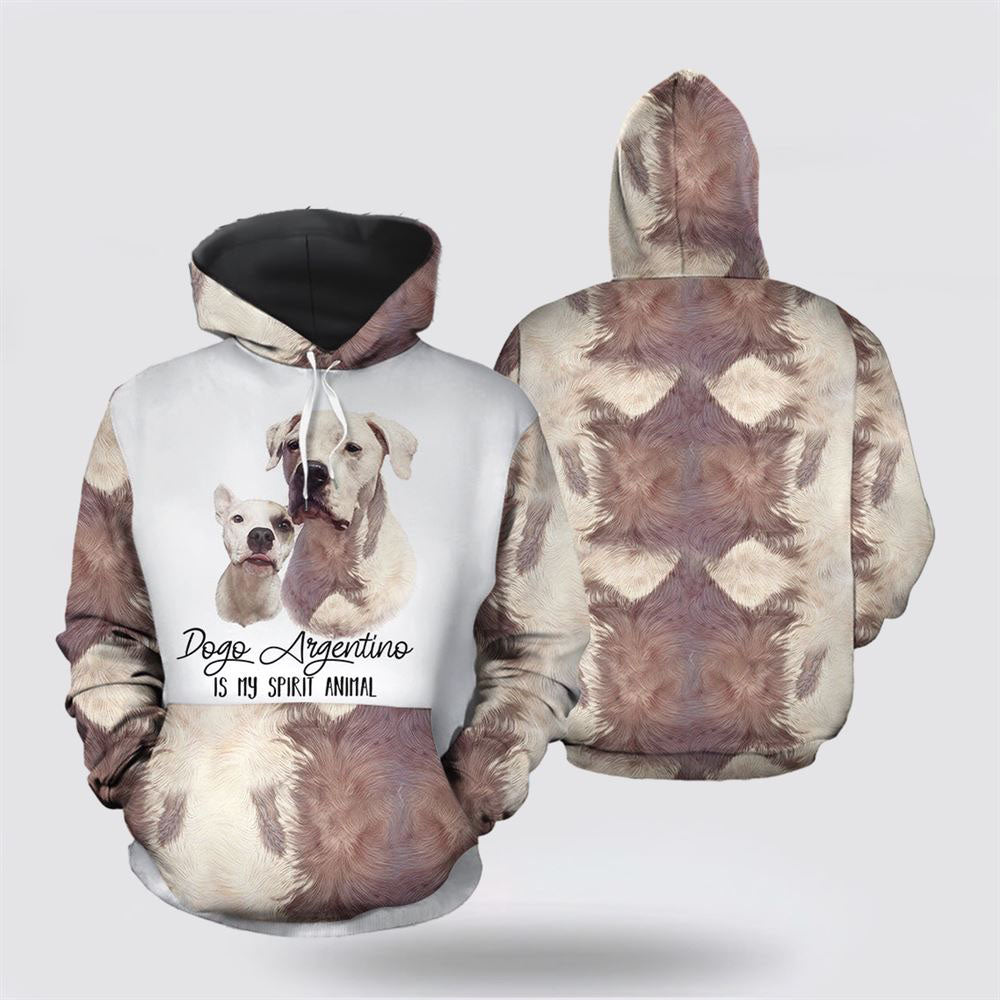 Christmas 3D Hoodie, Dogo Argentino My Spirit Animal All Over Print 3D Hoodie