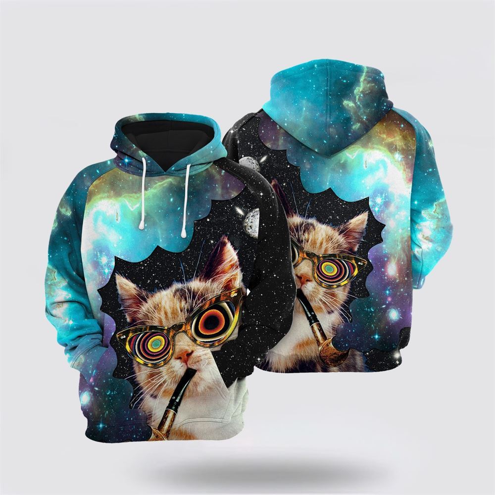 Christmas 3D Hoodie, High Cat All Over Print 3D Hoodie