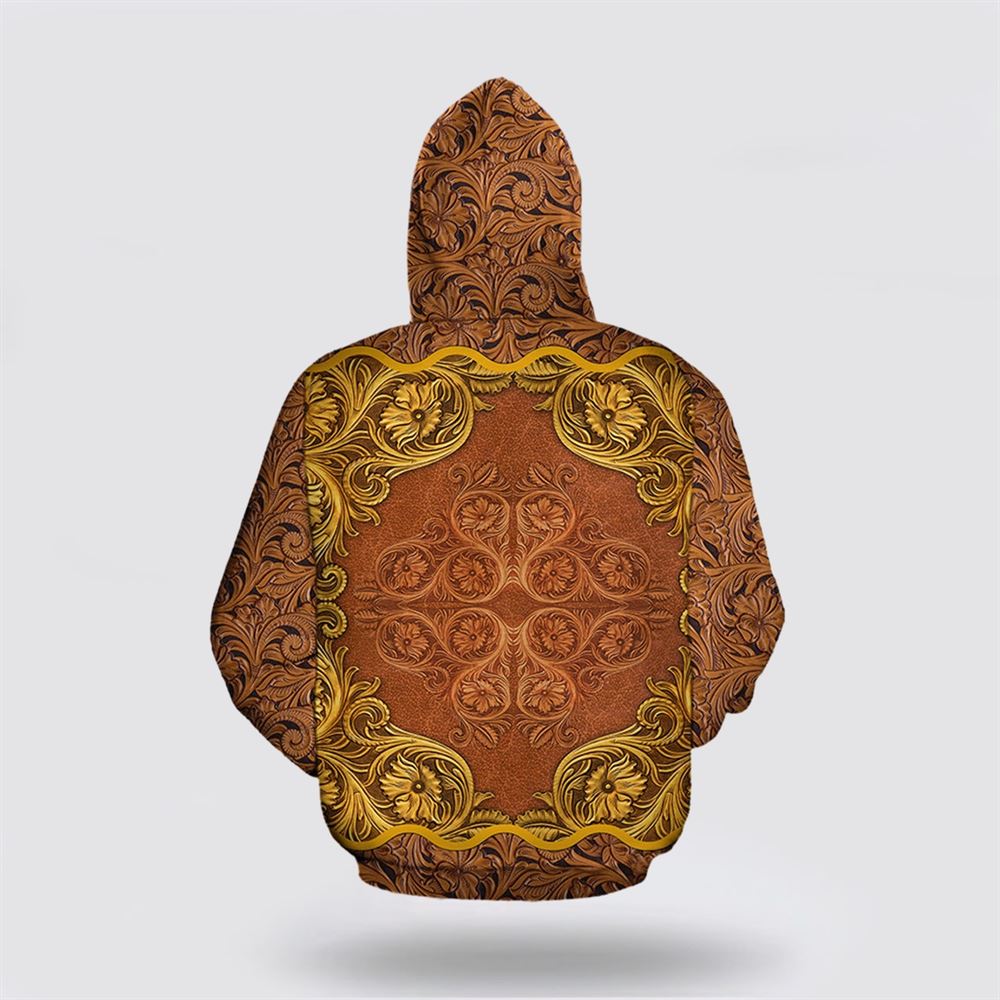 Christmas 3D Hoodie, Love Cat Antique Golden All Over Print 3D Hoodie