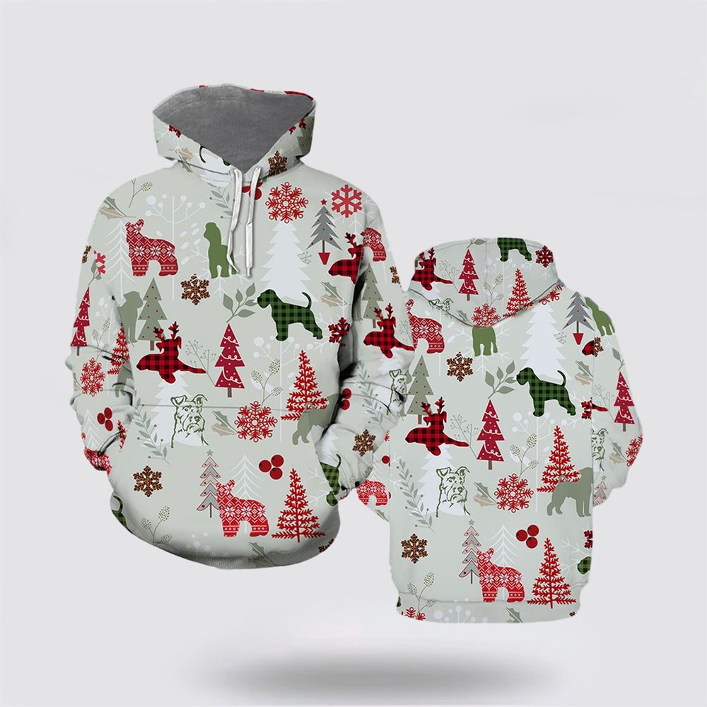 Christmas 3D Hoodie, Standard Schnauzer Dog Christmas All Over Print 3D Hoodie