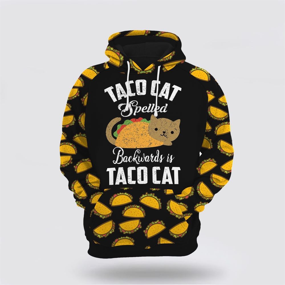 Christmas 3D Hoodie, Taco Cat All Over Print 3D Hoodie